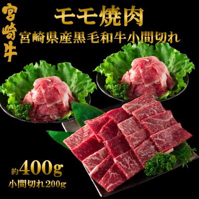 ふるさと納税 三股町 宮崎牛モモ焼肉(400g)と宮崎県産黒毛和牛小間切れ(200g)総量約600g