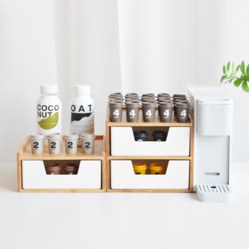 竹白家楠竹多層收納盒學生宿舍辦公室雜物首飾文具抽屜式桌面整理