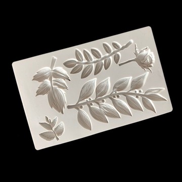 樹枝花藤玫瑰花硅膠模翻糖蛋糕紋理模具烘焙圍邊滴膠裝飾