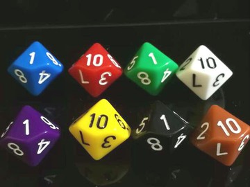 口算速算10面骰子十面數字1-10篩子教學道具算術玩具指示物龍與