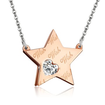 項鍊．許願．星星．白鋼．客製刻字