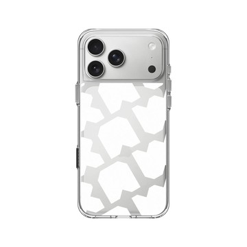 iPhone 17 Pro Max Clear Case（相機按鈕） 透明 - JOCR - Raw White Pattern Big