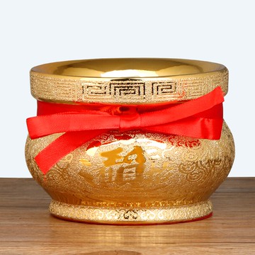 歐圣英金色陶瓷香爐擺件供奉財神爺觀音菩薩佛像家用室內供佛用品