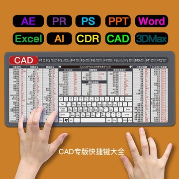 ✨免運可開發票#滑鼠墊 快捷鍵鼠標墊 超大號 cad專業版鍵盤墊 PR/PS/WPS/EXCEL桌墊鎖邊定製