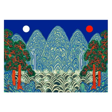 MOMAPIX DIY數字油畫 75 x 60cm  WP21 日月五峰圖  1組