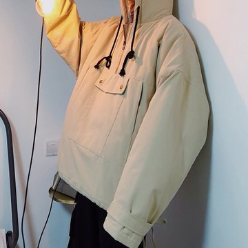 FINDSENSE品牌 秋冬季 新款 韓國 嘻哈  個性 長袖 運動 純色 寬鬆顯瘦 棉衣  時尚 潮流上衣
