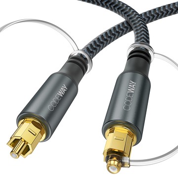 CODEWAY Toslink SPDIF 數位光纖音源線 1m 灰色  單一商品  1條
