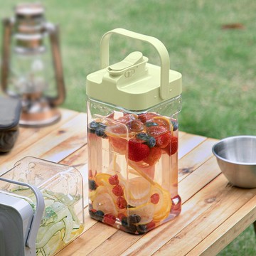 日本霜山 按壓式戶外用大容量冷水壺(附濾嘴)-3.5L-多色可選