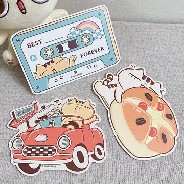 貓的復古系列 - 造型萬用卡片 生日節慶卡 - 共3款