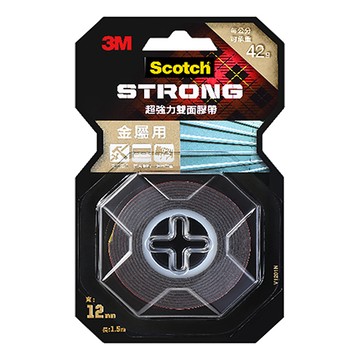 3M Scotch超強力雙面膠帶/V1201N/金屬用/12mmx1.5M