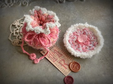 Knitting 生命之花束口袋 - 粉紅泡泡 - 情人節限定