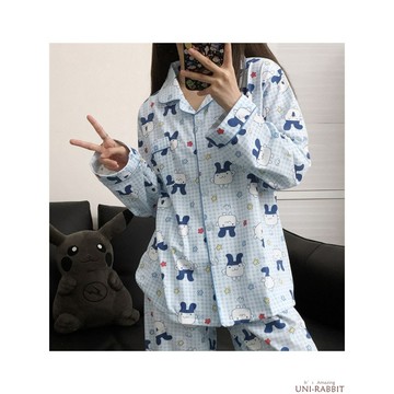 日係卡通可愛麻美吉拓麻歌子睡衣女春秋季長袖長褲學生家居服套裝女生長袖睡衣 女生居家休閒睡衣 女生卡通甜美睡衣