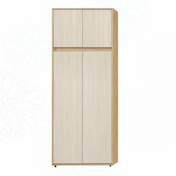 文創集 夏夜雙色2.5尺四門高工具玄關櫃-76x37x194cm免組