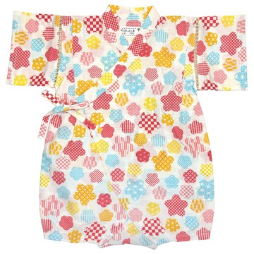 akachan honpo - 甚平包屁衣-淺白色