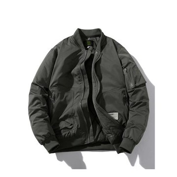 美式復古MA1飛行員夾克棉服男情侶加厚棉衣棒球服軍綠色工裝外套