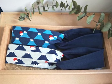 交叉髮帶-細版鬆緊-小富士山