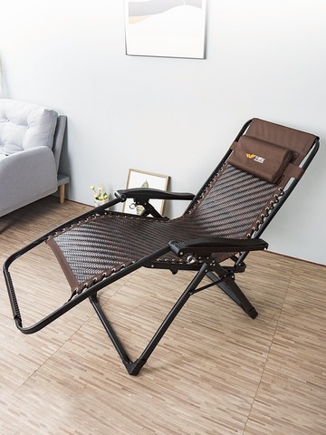 折疊藤椅   藤編躺椅藤椅折疊午休夏涼椅子靠椅便攜靠背老人陽臺家用休閑懶人【MJ12631】