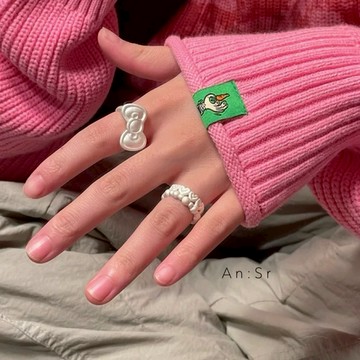 An:Sr—「Hello Kitty 蝴蝶結 戒指」韓系 可愛 緞帶 蝴蝶結 圈圈  愛心 戒指 飾品 B0054