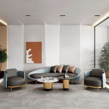 免運 沙發 弧形沙發 客廳沙發 接待沙發 休閒區沙發 服裝店沙發 網紅公寓民宿客廳小戶型弧形沙發茶几組合異形工作室服裝店美容院