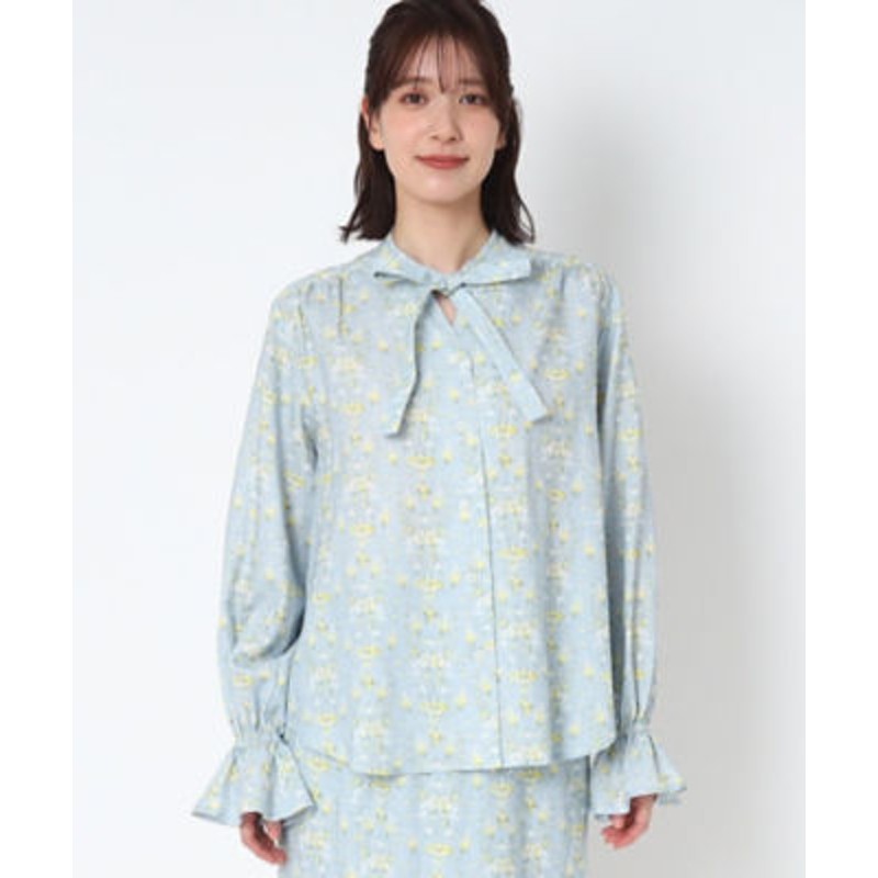 SALE】LAURA ASHLEY/ローラ アシュレイ ミラボー柄 リネン混ブラウス