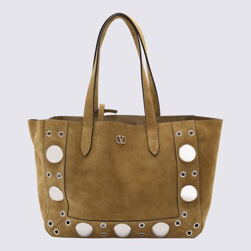 Valentino Garavani Beige Nellcote Leather Totes