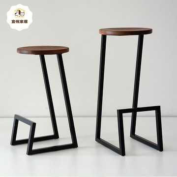 現代 簡約 吧臺椅子北歐 家用 吧臺凳 實木 高腳凳 島臺高腳椅休閑酒吧椅