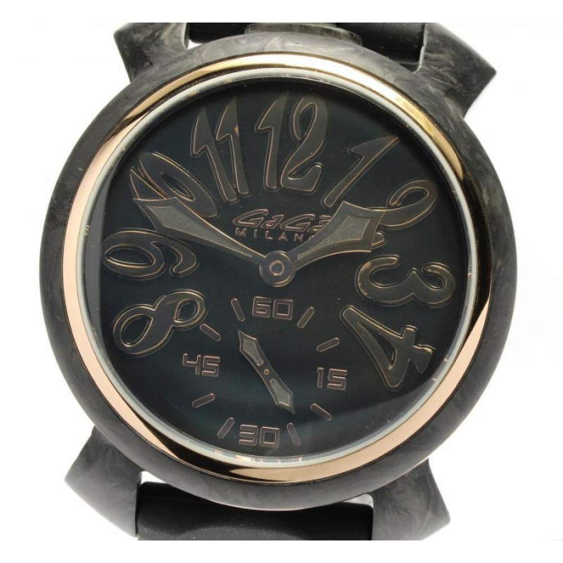 箱保付き ☆美品【GaGa MILANO】ガガミラノ マヌアーレ48MM カーボン ...