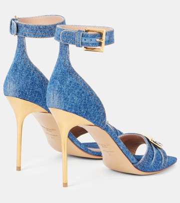 Balmain Logo denim sandals