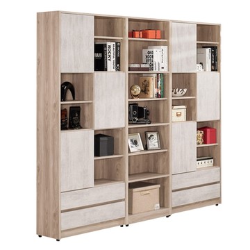 Boden-哈佐7.3尺半開放式書櫃組合/多功能收納櫃/展示櫃/置物櫃-220x31x196cm