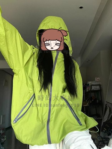 美式高級感薄款沖鋒衣外套女夏季復古小眾寬鬆防曬衣潮【時尚大衣櫥】