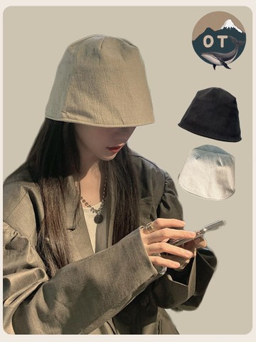 OT SHOP 日系潮流漁夫帽 透氣棉麻 帽檐鐵絲塑形 現貨 C2272