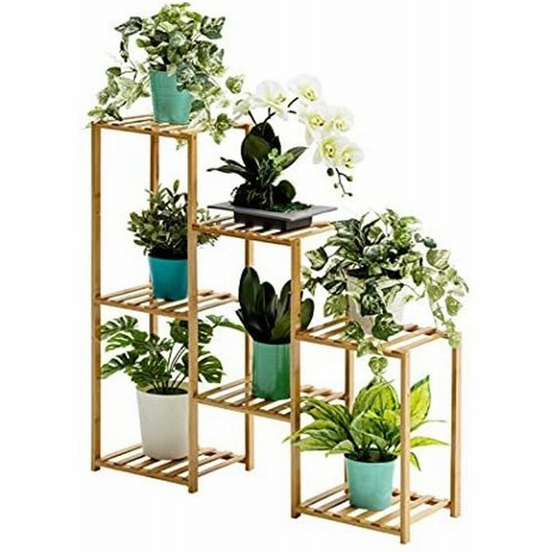 Shilanmei ガーデンラック フラワースタンド 花台 竹製 3段式 園芸 植木鉢 棚 4種類 盆栽棚 鉢置き 花棚 鉢スタン 通販 Lineポイント最大get Lineショッピング