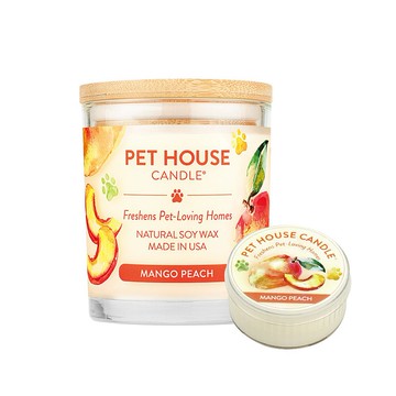 【美國PET HOUSE】室內除臭寵物香氛蠟燭-芒果蜜桃