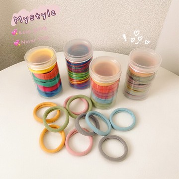 10條裝發繩彩色無痕糖果色發圈扎馬尾皮筋簡約加粗頭繩網紅女皮套