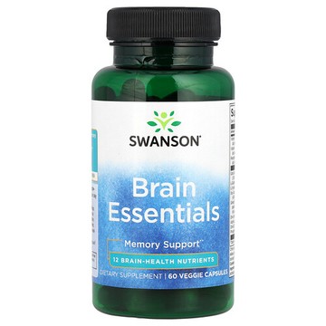 Swanson Vitamins, 大腦必需營養素、記憶幫助、60 粒素食膠囊
