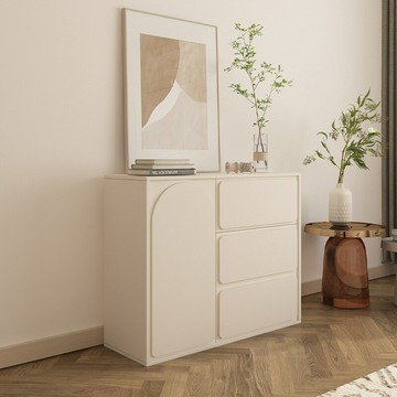 公司貨免運 附發票 簡約現代實木奶油風斗柜客廳五斗柜靠墻儲物收納柜臥室床尾抽屜柜-快速出貨