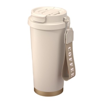 316不鏽鋼陶瓷塗層雙飲杯530ml(白色) [大買家]