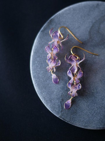 紫藤 耳環或耳夾