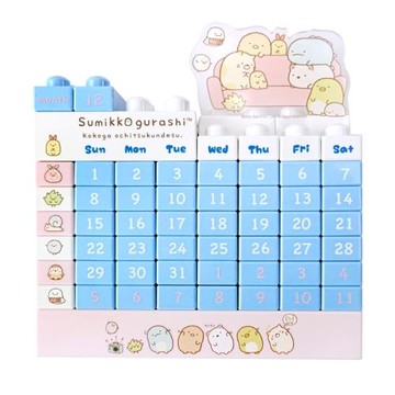 日本限定a-works San-X角落生物萬年曆SK-012角落小夥伴造型積木桌曆月曆日曆