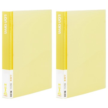 連勤 PP果凍色系三孔1吋圓型夾  黃色  2個