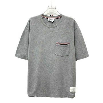 (XL) thom browne 灰色棉質短袖上衣