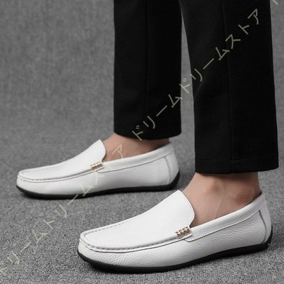 メンズ 本革 ローファー ドライビングシューズ 男性 紳士 革 素足 デッキシューズ スリッポン サイズ豊富 カラー豊富 大きいサイズ 小さいサイズ 黒 白 通販 Lineポイント最大get Lineショッピング