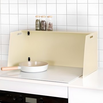 Nature Living 瓦斯爐電磁爐擋板 + 專用層架 + 收納袋 奶油  66.5 x 35 x 32.5cm  1組