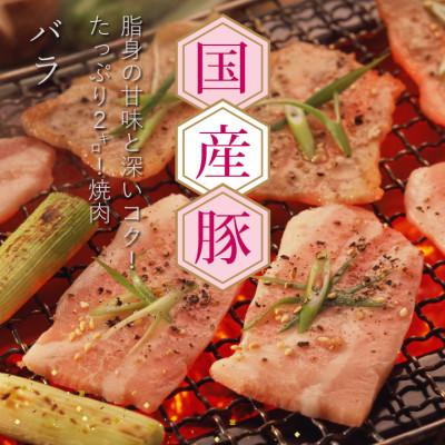 ふるさと納税 芸西村 国産豚バラ焼肉用2kg