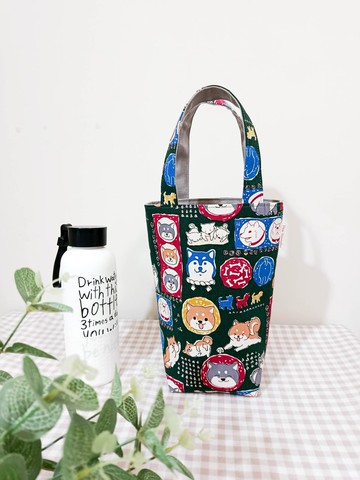 家家酒系列水壺袋/飲料提袋/手提帆布包/快樂柴犬款