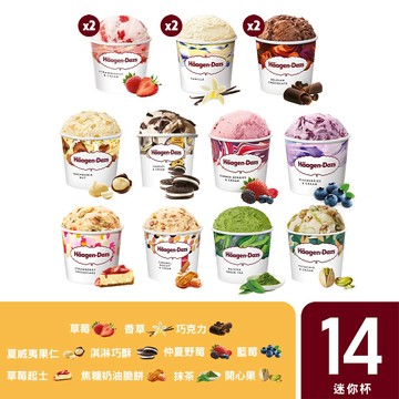 【哈根達斯-冷凍宅配】繽紛嘉年華14入組
