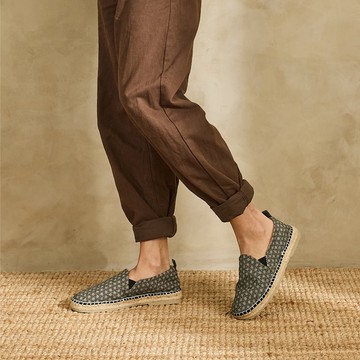 草編鞋 和風麻葉 藏藍 +Plus 男款