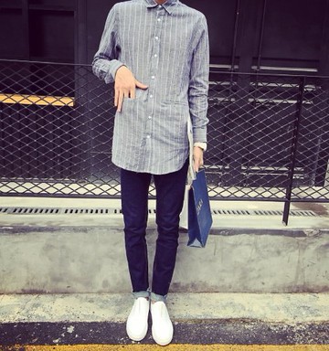 韓國 長版 外搭 襯衫 GD MAX