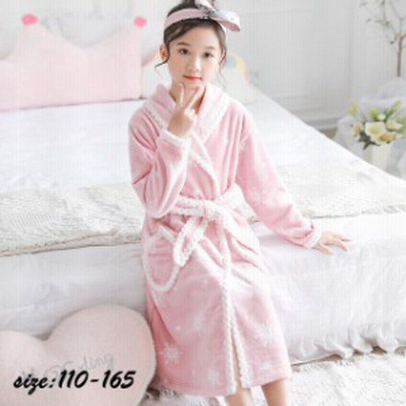 フランネル バスローブ ルームウェア ワンピース キッズ パジャマ 子供パジャマ ガウン 女の子 春秋冬 厚手 暖かい 長袖 モコモコパジャ 通販 Lineポイント最大get Lineショッピング