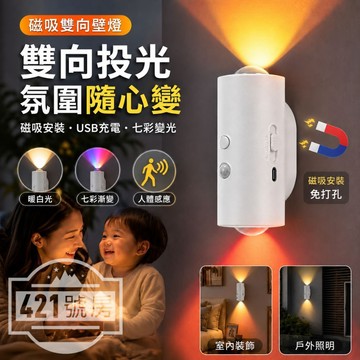 【隔日達+滿額折】磁吸壁燈 人體感應燈 充電壁燈 壁燈